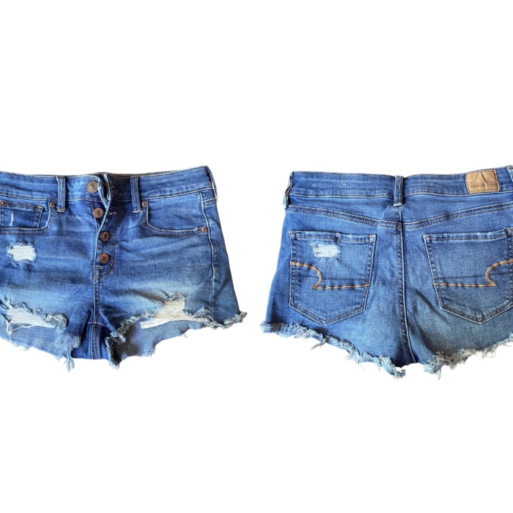 American Eagle Outfitters Frayed Blue Jean Shorts